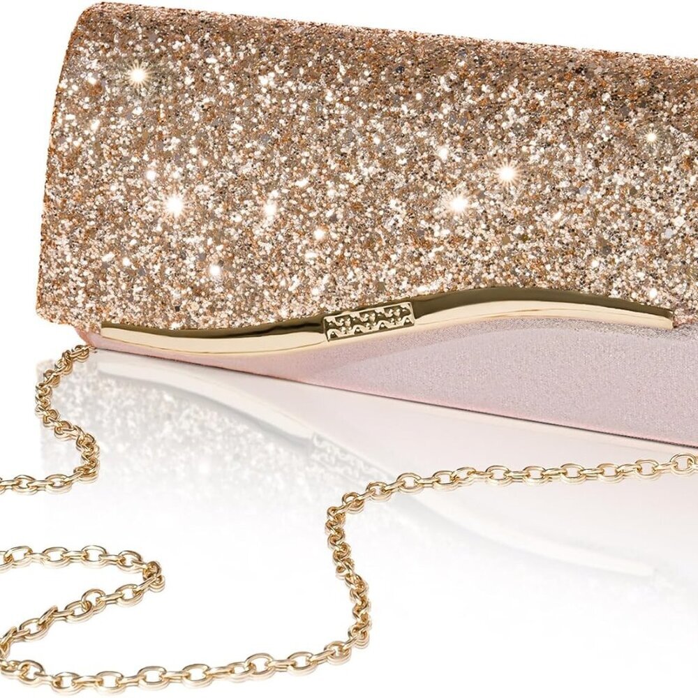 Glitter Evening Bag, Formal Envelope Clutch Purses for Women, Ladies Handbag for